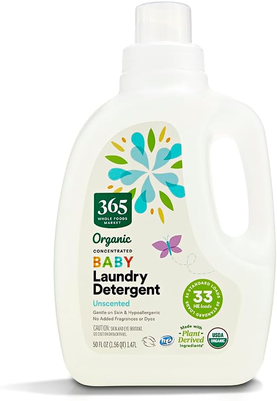 365 by Whole Foods Market, Organic Concentrated Baby Laundry Detergent, Unscented, 33 HE Loads, 50 Fl Oz-CubbioJoy