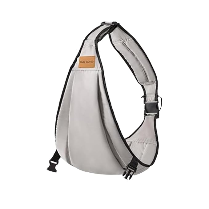 Baby Sling Carrier Toddler Carrier One Shoulder Adjustable Shoulder Strap Labor-Saving Baby Sling 10-45lbs(Grey,Cloth)-CubbioJoy