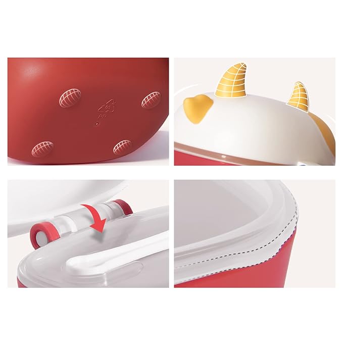 Bebamour Baby Formula Dispenser, BPA Free Portable Milk Powder and Candy Fruit Snack Storage Container with Scoop and Leveller for Travel, 450 ML, Green Cow-CubbioJoy