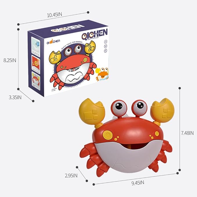 Crabby Bubble Bath Toy for Toddlers - Automatic Bubble Maker with 12 Children's Songs - Sing-Along Bath Bubble Machine for Baby, Toddler and Kids - Fun Bathtub Toy for Endless Bubble Play-CubbioJoy