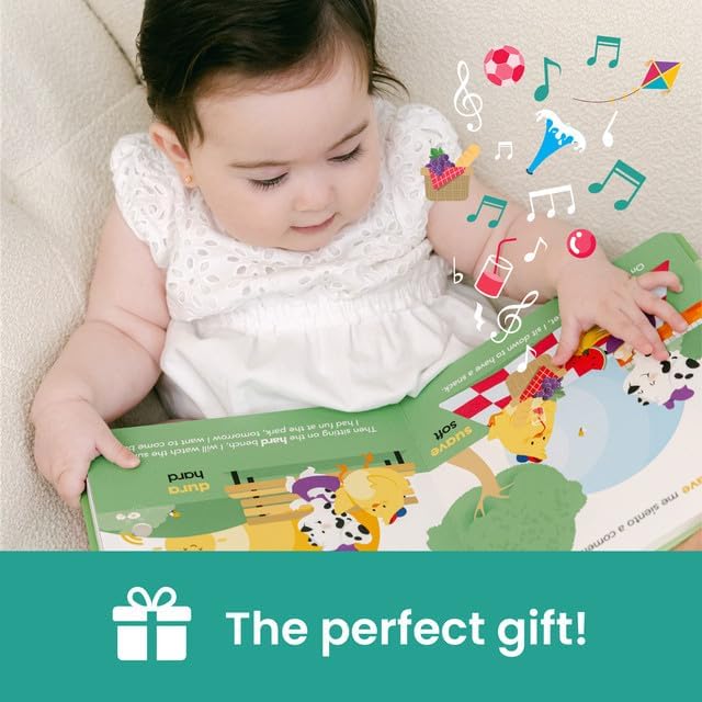 Binibi Spanish Musical Book for Babies & Toddlers 1-3 | Opuestos en el Parque | Bilingual Sound Book-CubbioJoy