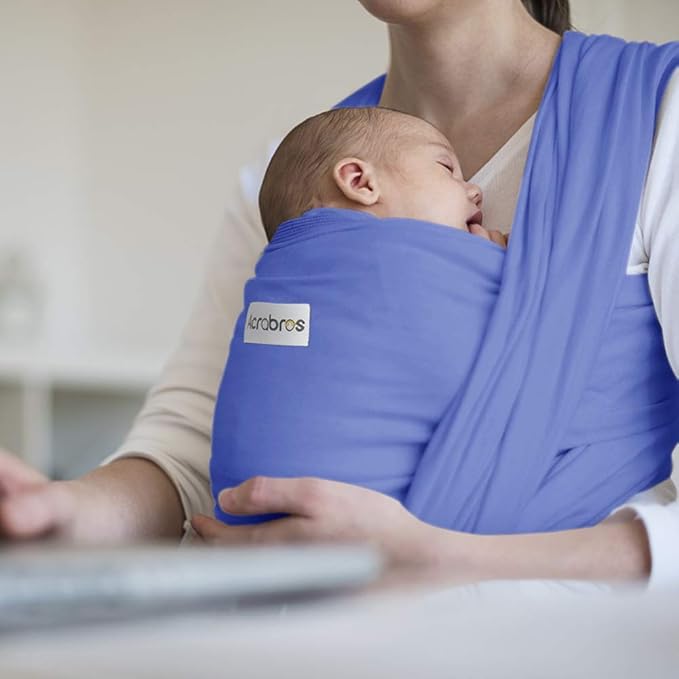 Acrabros Baby Wrap Carrier,Hands Free Baby Carrier Sling,Lightweight,Breathable,Softness,Perfect for Newborn Infants and Babies Shower Gift,Purple-CubbioJoy
