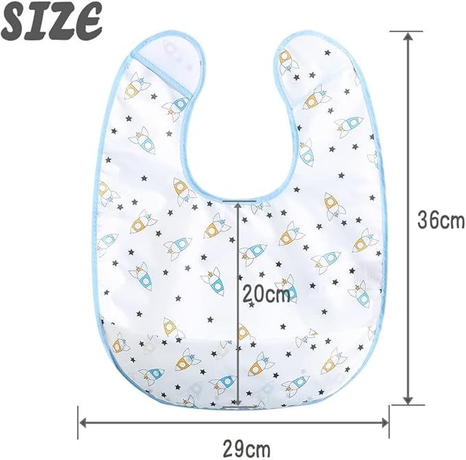 Baby bibs Waterproof Toddler bib - Feeding bib with Pocket for Infant Boy Girl Washable 6-36M-CubbioJoy