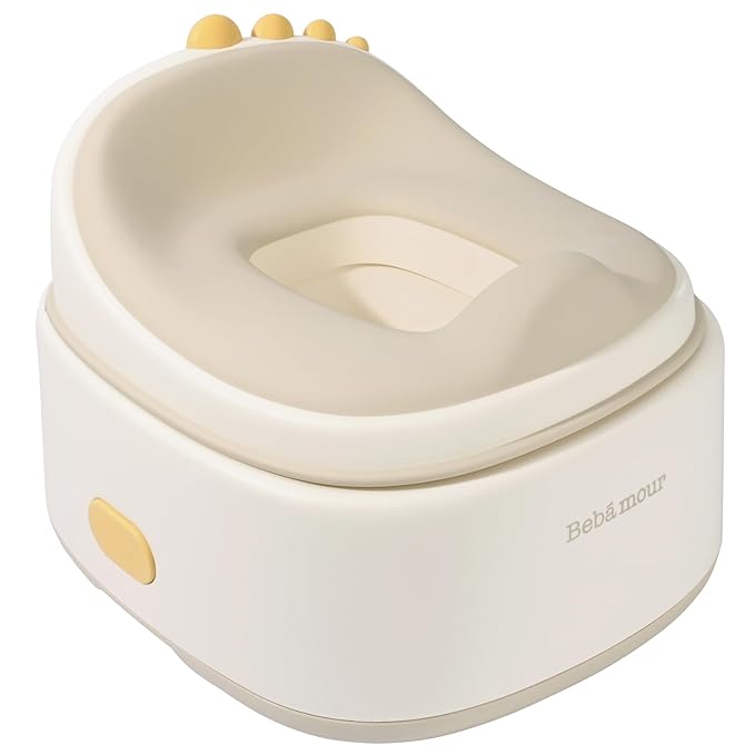 Bebamour Toddler Potty Training Toilet 3 in 1 Versatile Toilet Seat & Step Stool & Potty Chair Portable Potty Trainer for Boys & Girls with with 100 Pack Trash Bags (Dinosaur Coffee)-CubbioJoy