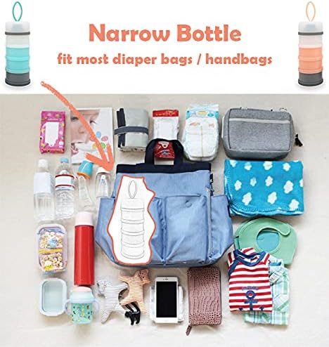 Baby Formula Dispenser, Portable Milk Powder Dispenser Container, Baby Feeding Travel Storage Container, Non-Spill Stackable Baby Snack Storage Container, BPA Free, 4 Compartments, 2 Packs-CubbioJoy