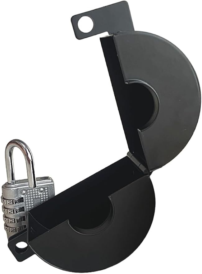 Door Knob Lockout Device. (Matt Black, 1 Padlock Included). Door Handle Lock - Prevents Doorknobs from Turning and Access to Keyhole. Childproof Door Knob Cover.-CubbioJoy