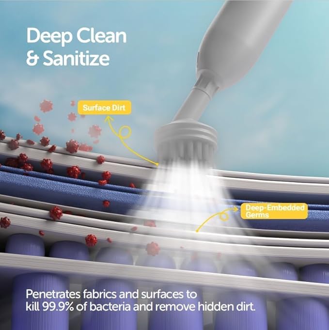 37-in-1 Steam Cleaner mop for Home & Car, 2L Water Tank, 4.3ft Hose, Deep Steam Cleaning for Floors, Tiles, Grout, Windows, Kitchen, Living Room – Multi-Surface Steamer-CubbioJoy