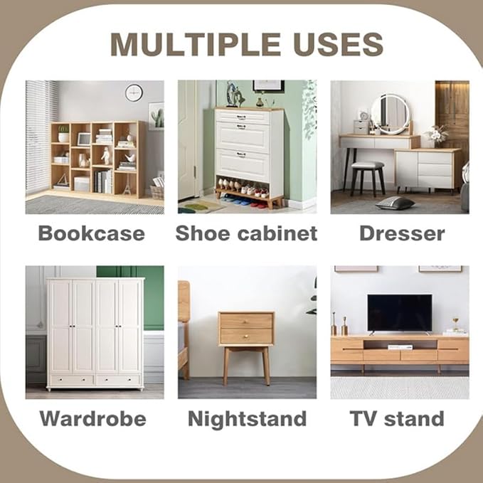 Anti Tip Furniture Anchors for Baby Pet Proofing,Furniture Wall Anchor Furniture Dresser Bookshelf Falling Prevention Device for Children (Black)-CubbioJoy