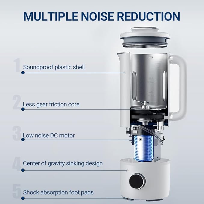 Joydeem JD-PB8200 Compact Blender with 10 Menus, Quiet Cooking Blender for Soymilk, Paste & Juice, 304 Stainless Steel, 12H Preset, 600ml-CubbioJoy