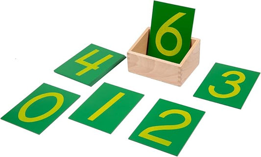 Adena Montessori Wooden Math Counting,Sandpaper Numbers with Box for Toddlers Kids,Early Development Math Material for Preschool Learning Education Toys,Sensory 0-9 Cards Montessori Flash Cards-CubbioJoy