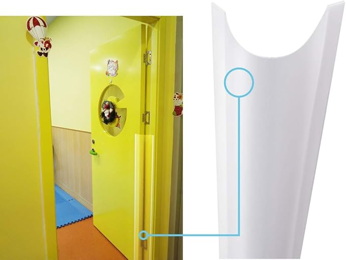 4 PCS AILUOQI Door Jam Shield Finger Pinch Guard for Baby Proofing, Kids, Hinge Cover Pinch Guard for 90 & 180 Degree Doors Frame & Baby Gate. 47.2" H, 6.7" W. 4 Pieces Set-CubbioJoy