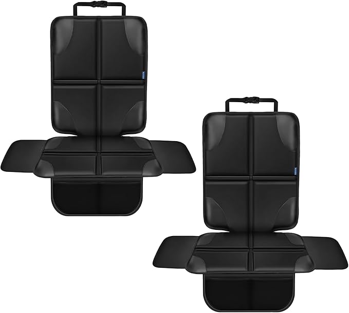 Car Seat Protector, Child Carseat Covers, Protector Car Seat for Baby with Thickest Padded and Non-Slip Waterproof Backing Mesh Pockets for Kids Pets-2 Pack-CubbioJoy