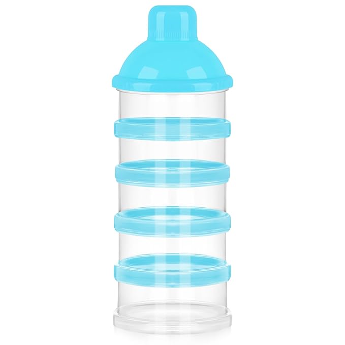 Accmor Formula Dispenser On The Go, 5 Compartments Stackable Formula Container for Travel, Baby Milk Powder Kids Snack Container, BPA Free-CubbioJoy