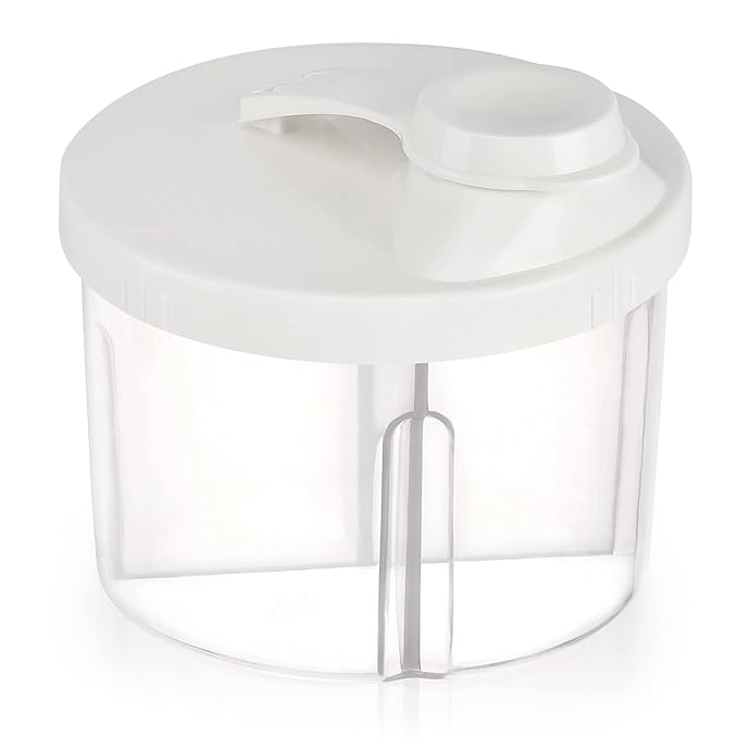 Accmor Baby Formula Dispenser On The Go, Non-Spill Rotating Four-Compartment Formula Container to Go, Milk Powder Kids Snack Container for Infant Toddler Travel Outdoor, White-CubbioJoy