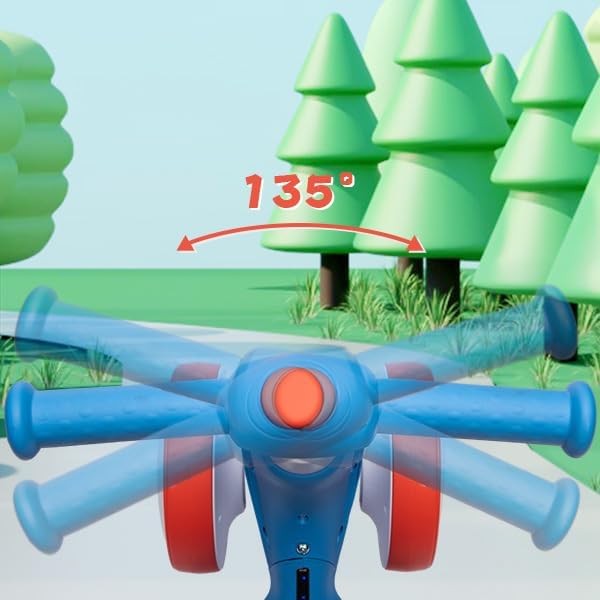 6V Electric Baby Balance Bike with Bubble Machine,4 in 1 Toddler Balance Bike w/Remote for 1 Year Old Boys Girls Kids Bubble Bike Ride on Toys w/Powered Motor,Music,LED Lights (Blue&Red)-CubbioJoy