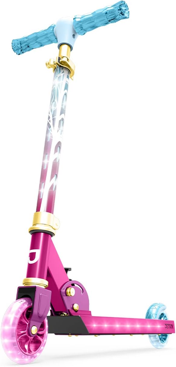 Jetson Character Kids Kick Scooter, LED Lights on Stem & Light-Up Wheels, Lightweight Frame, Height-Adjustable Handlebar, Lean-to-Steer System, Easy-Fold Mechanism-CubbioJoy