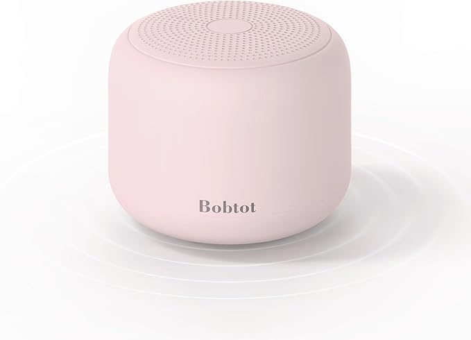 Bobtot Portable Bluetooth Speakers with Strap Easy to Carry, Wireless IPX5 Waterproof Mini Speaker with Loud Stereo Sound, 20 Hours Playtime, Rechargeable Battery, Built-in Microphone, Pink-CubbioJoy
