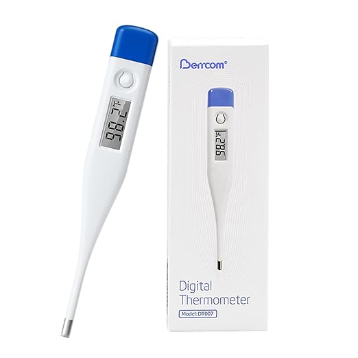 Berrcom Digital Thermometer for Adults, Kids, and Babies, Oral Rectal Underarm Medical Thermometer with Fever Alarm and C/F Switchable-CubbioJoy