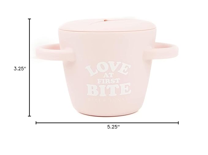 Bella Tunno Snack Cups for Toddlers, Silicone Spill Proof Food Container with Lid, Babies & Kids 6-12 Months, Love First Bite-CubbioJoy