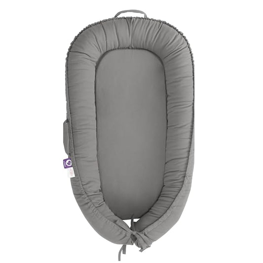 Infant Lounger, Baby Nest Cover for Baby Girls & Boys, Newborn Essentials for Baby 0-18 Months, 100% Cotton Breathable (Slate_Gray)-CubbioJoy
