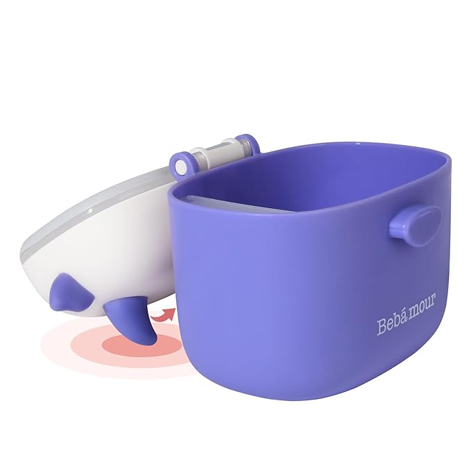 Bebamour Baby Formula Dispenser On The Go, Formula Container to Go, Formula Holder for Travel, Candy Fruit Snack Storage Container with Scoop and Leveller (Purple Cow)-CubbioJoy