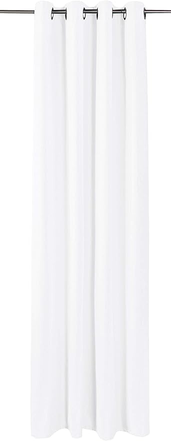 Amazon Basics Room Darkening Blackout Window Curtains 2 Panels with Grommets, for Living Room and Bedroom, 52 x 84 inches, White-CubbioJoy