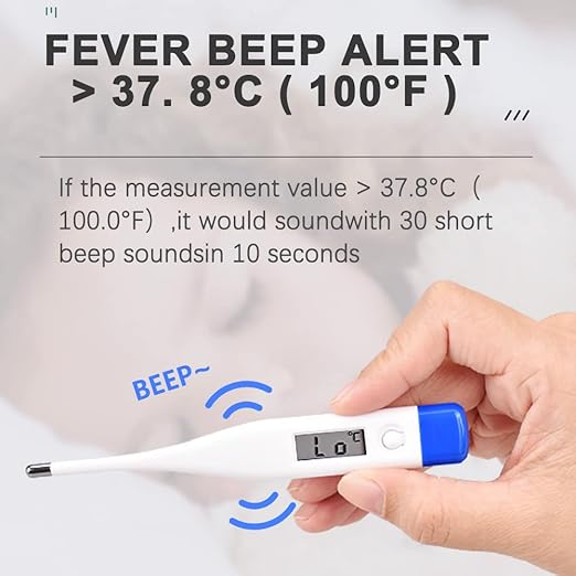 Berrcom Digital Thermometer for Adults, Kids, and Babies, Oral Rectal Underarm Medical Thermometer with Fever Alarm and C/F Switchable-CubbioJoy
