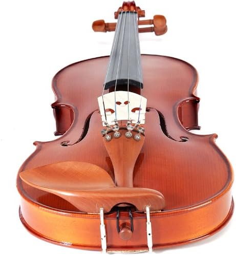 Cecilio 1/2 Size Natural Varnish Violin for Beginners, Hand-Carved Solid Spruce Top, Maple Back & Sides, Full Fiddle Kit with Hard Case, Bows, Rosin, Shoulder Rest, Lesson Book-CubbioJoy