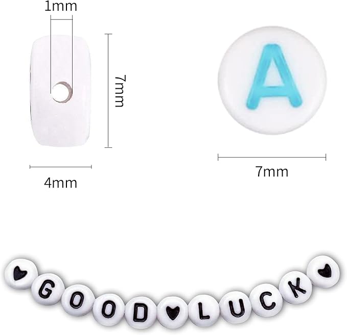 1400pcs Letter Beads, 4x7 mm Acrylic Alphabet Beads, Beads for Jewelry and Bracelet Making, in 28 Grid Box (White and Colorful)-CubbioJoy