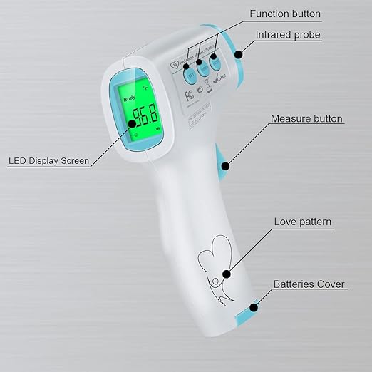 Digital Thermometer for Adults and Kids, No Touch Forehead Thermometer for Baby, 2 in 1 Body Surface Mode Infrared Thermometer with Fever Alarm and Instant Accuracy Readings-CubbioJoy