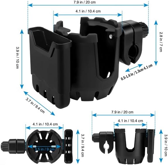 Accmor Stroller Cup Holder with Phone Holder, Universal Cup Holder, Bike Cup Holder, 360° Rotatable Large Caliber Drinks Holder for Stroller, Bike, Wheelchair, Walker-CubbioJoy