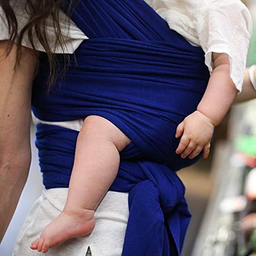 Boba Baby Wrap Carrier – Original Baby Sling Carrier for Newborns (7–35 lbs), Soft, Secure, Hands-Free & Ergonomic, Ideal for Comfortable Bonding, New Parents (Serenity Dark Blue)-CubbioJoy