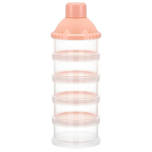 Accmor Formula Dispenser On The Go, 5 Compartments Stackable Formula Container for Travel, Baby Milk Powder Kids Snack Container, BPA Free-CubbioJoy