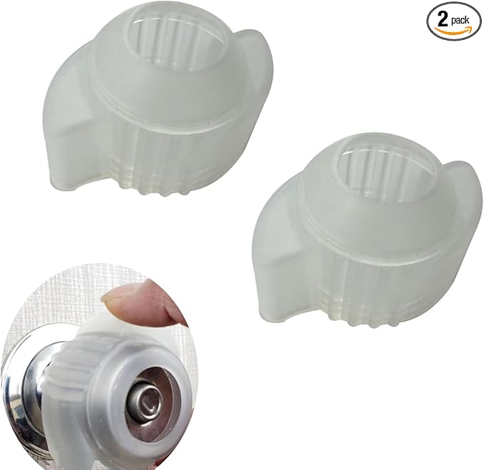 2 Pack door knobs cover,Door Handle Extension, Soft Rubberized Doorknob Extension, Converts Knob Style Doors to Handles for Easy Accessibility, Door knob Grips Fits Door Knobs (Transparent-2 PCS)-CubbioJoy