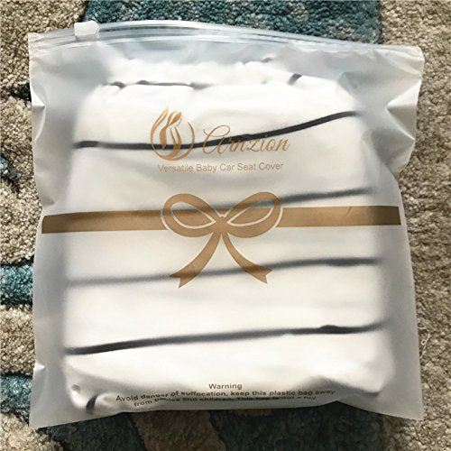 Car Seat Cover Baby – Multi-use Nursing Cover-Up for Breastfeeding, Carseat Canopy Cover, Stretchy Infant Stroller Covers for Boys and Girls (White with Black Stripes)-CubbioJoy