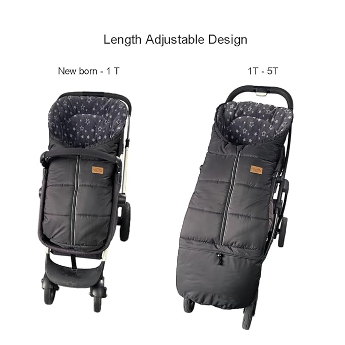 0-5T Length Ajustable Waterproof Stroller Winter Cover for All Stroller, XL Stroller Bunting Bag, Outdoor Tour Winter Stroller Sleeping Bag Infant to Toddler to Pre School-CubbioJoy