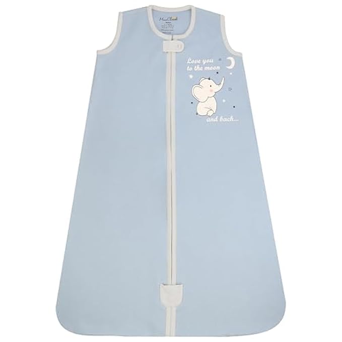 Baby Sleep Sack 1.0 TOG, Organic Cotton Baby Wearable Blanket with Two-Way Zipper, Swaddle Transition Baby Sleeping Bag, All-Season Sleep Sack for Newborn Infant Toddler Boy Girl, 6-12 Months, 1-Pack-CubbioJoy