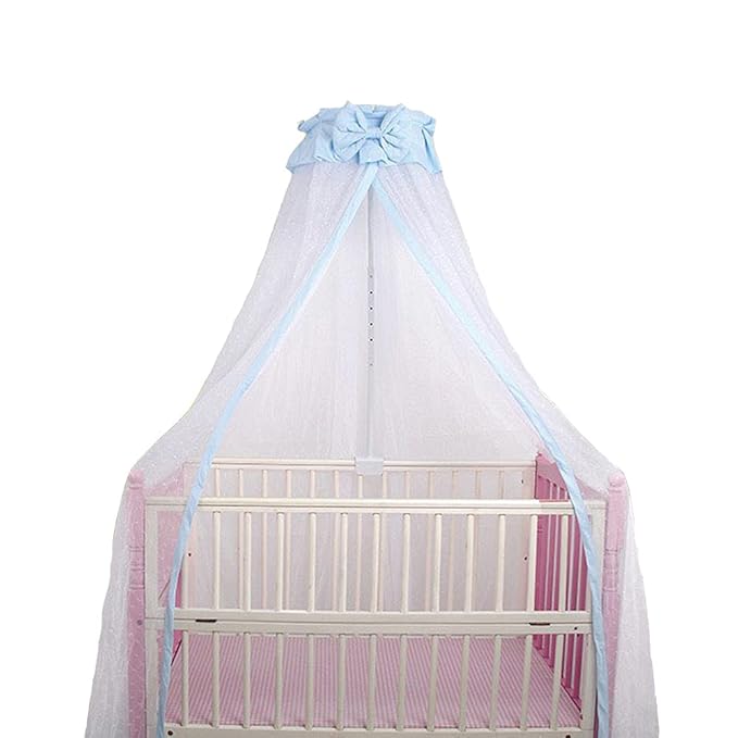CdyBox Breathable Crib Netting Bed Curtains Canopy for Kids Mosquito Net Bedroom Decor (Blue, Mosquito net)-CubbioJoy