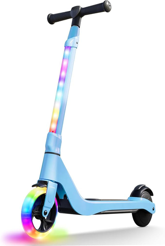 CBD Electric Scooter for Kids, 6 Mph Top Speed, Up to 5 Miles Range, 5.3" Solid Tires Wheel and Front Light, Kick Scooter Adjustable Height for Kids Age 6-12-CubbioJoy