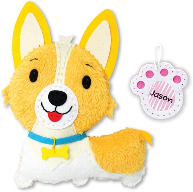 C.S. Kids Magic World DIY Personalised Sewing Kit - Puppy |Frist Sewing Arts & Crafts Gifts | Educational Sewing Kit for Kids | Sew Your Own (Safety Needle & Instruction Included)-CubbioJoy