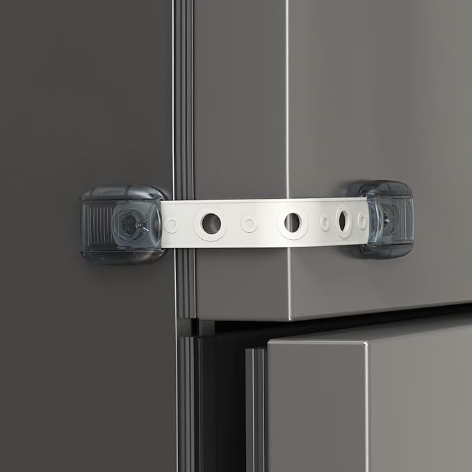 5 Pack Cabinet Locks Baby Proofing, Child Proof Cabinet Locks with Sticky Adhesive Pads, Child Locks for Cabinets and Drawers, RV Refrigerator, Oven Lock Child Safety Baby Cabinet Locks-CubbioJoy