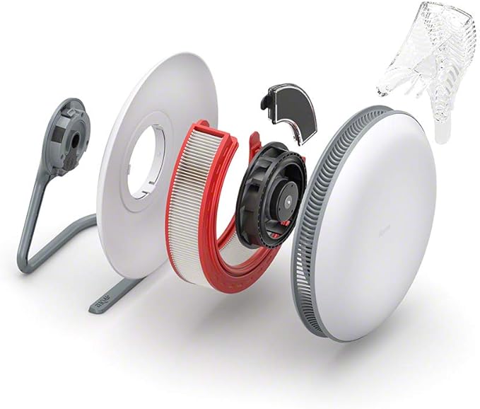 IQAir Atem Desk Air Purifier for Home, Office, Desktop, Small Room up to 150 sq ft, HyperHEPA Filter for Bacteria, Viruses, Allergens, Pets, Asthma, Pollen, Dust, Swiss Design, Made in Germany, White-CubbioJoy