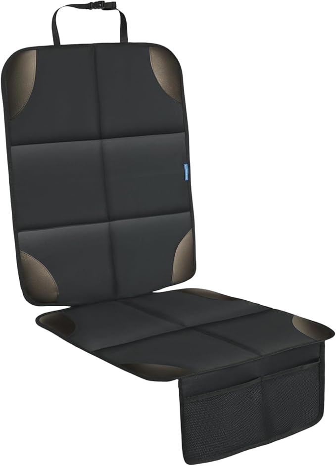 Car Seat Protector for Child Carseat, 1 Pack Protect Car Seats Cover for Baby with Thickest Padding and Non-Slip Padded Backing Mesh Pockets Kids Pets Car Back Seat Protectors(Darkgrey)-CubbioJoy