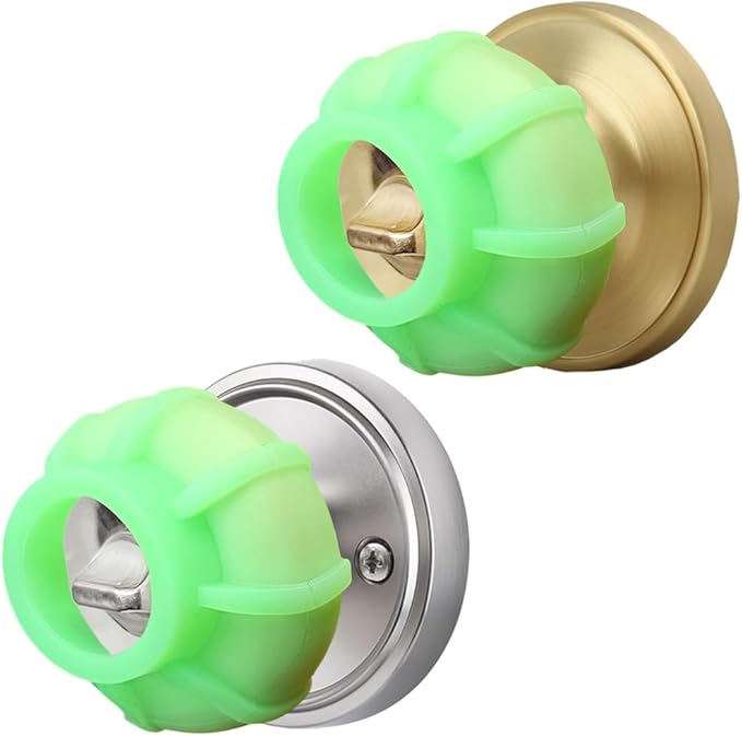 Door Handle Grip Doorstop Knob Stopper Cover, Set of 2 Door Knob Grips Universal Size (Neon Green)-CubbioJoy