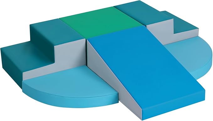 6-Piece Soft PU Leather Toddlers Climbing Toys, Indoor Climb and Crawl Activity Play Set, Foam Play Gym Climbing Structures for Toddlers 3, Baby Foam Blocks for Toddler-CubbioJoy