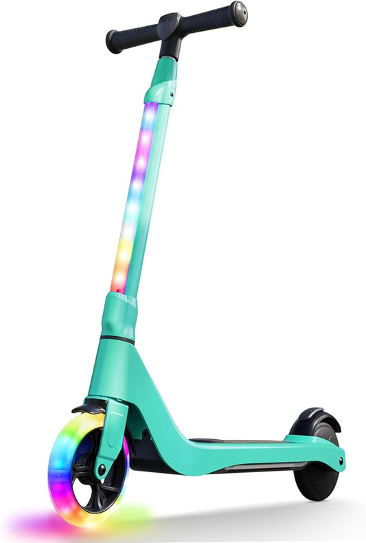 CBD Electric Scooter for Kids, 6 Mph Top Speed, Up to 5 Miles Range, 5.3" Solid Tires Wheel and Front Light, Kick Scooter Adjustable Height for Kids Age 6-12-CubbioJoy