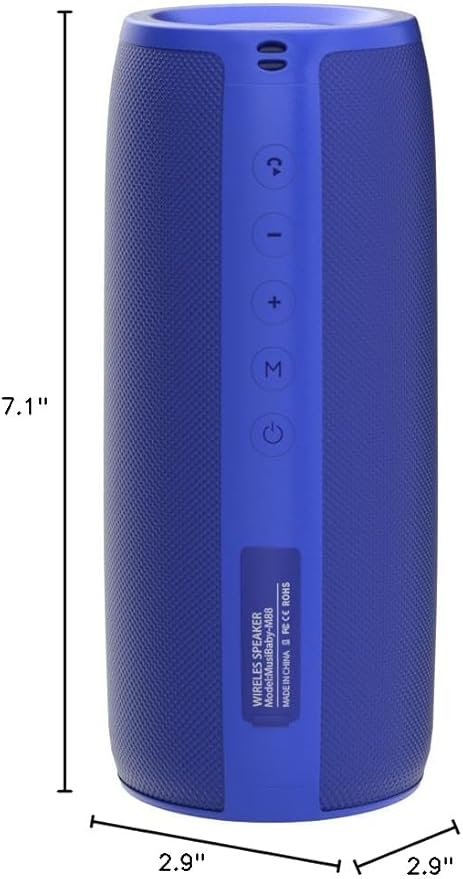 Bluetooth Speaker,MusiBaby M88 Speakers,Dual Pairing, Bluetooth 5.3,Loud Stereo Sound,Booming Bass,30H Playtime for Home& Outdoor Party,Beach,Portable Speaker,Gifts(Blue)-CubbioJoy