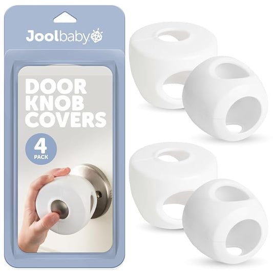 Jool Baby Door Knob Child Safety Covers (4 Pack) Prevent Kids from Opening Doors – Easy to Install-CubbioJoy