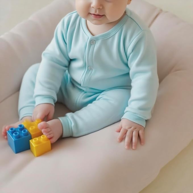 Baby Lounger - Snuggle Cozy Me Infant Lounger for Newborns | Breathable & Soft, Portable Awake-Time Pad, Essential Baby Gift- Petal (Lounger Cover Included)-CubbioJoy