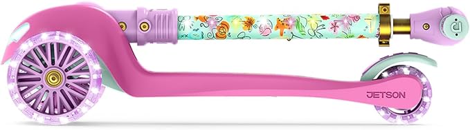 Jetson Character Kids Kick Scooter, LED Lights on Stem & Light-Up Wheels, Lightweight Frame, Height-Adjustable Handlebar, Lean-to-Steer System, Easy-Fold Mechanism-CubbioJoy